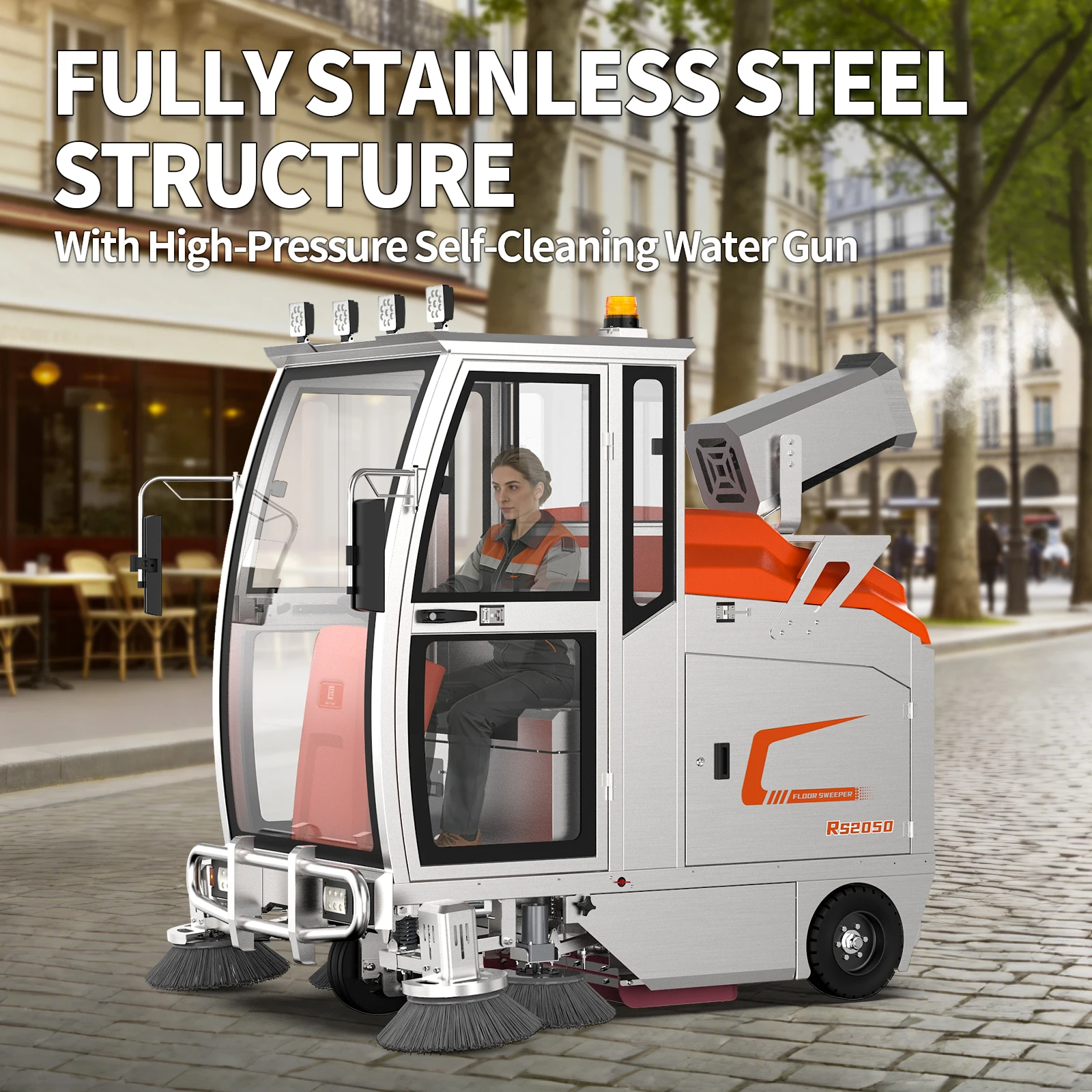 Professional Floor Scrubber Machine Hand Push Electric Floor Sweeper For Shop Hotel Home Office Professional Cleaning Tool