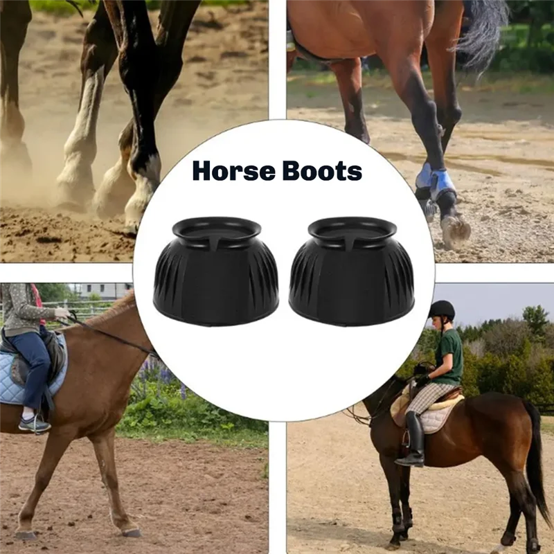AEB0-2Pcs المطاط جرس الأحذية الزائدة الحصان الأحذية لينة الخيول الأحذية واقية والعتاد الملحقات لمعدات التدريب #5