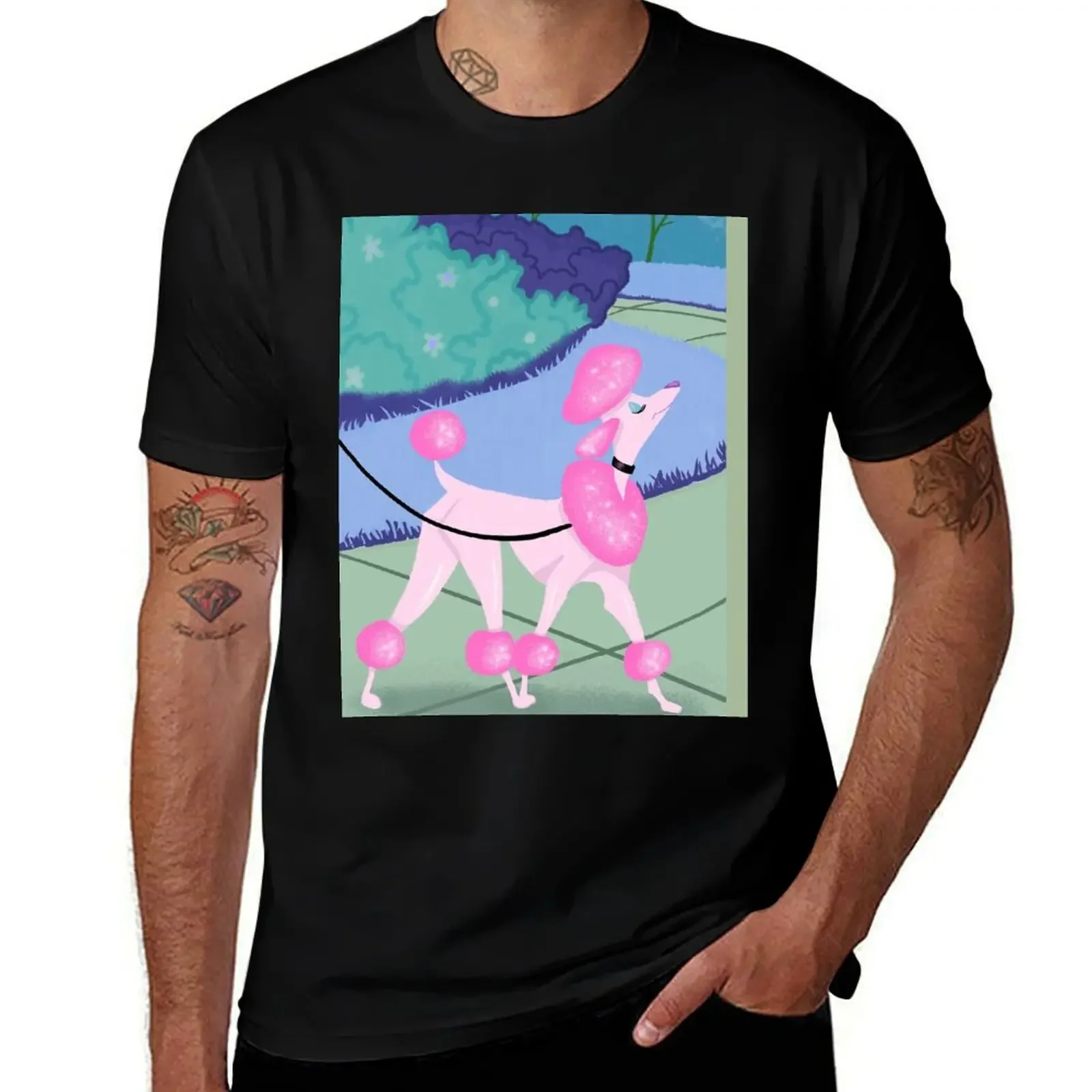 Dog Park Divas A Pink Poodle And Her Leopard Clad Friend T-Shirt designer shirts customs aesthetic clothes men clothing