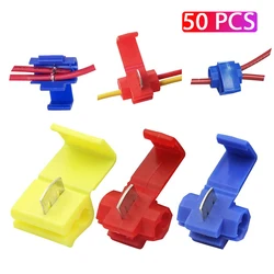 10-50pcs Wire Cable Connectors Scotch Lock Electric Quick Splice Terminals Crimp Non Destructive Without Breaking Line AWG 22-18