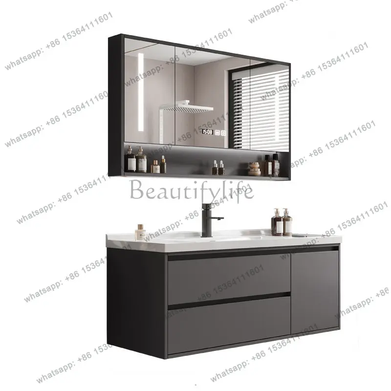 

Luxury High End Bathroom Cabinets Integrated Ceramic Intelligent Washbasin Toilet Bathroom Cabinet Minimalist