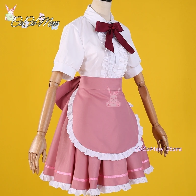 วิกผมอะนิเมะ Chobits Chi ชุดคอสเพลย์ผู้หญิง Chi ชุดแม่บ้านสีชมพูชุดปาร์ตี้วันเกิดวันฮาโลลิต้าน่ารักเซ็กซี่สำหรับผู้หญิง