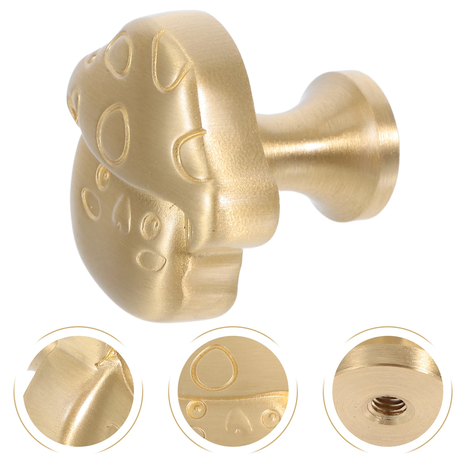 

Single Hole Brass Mushroom Drawer Handles Vintage French Style Decorative Pulls for Kids Bedroom Study Furniture