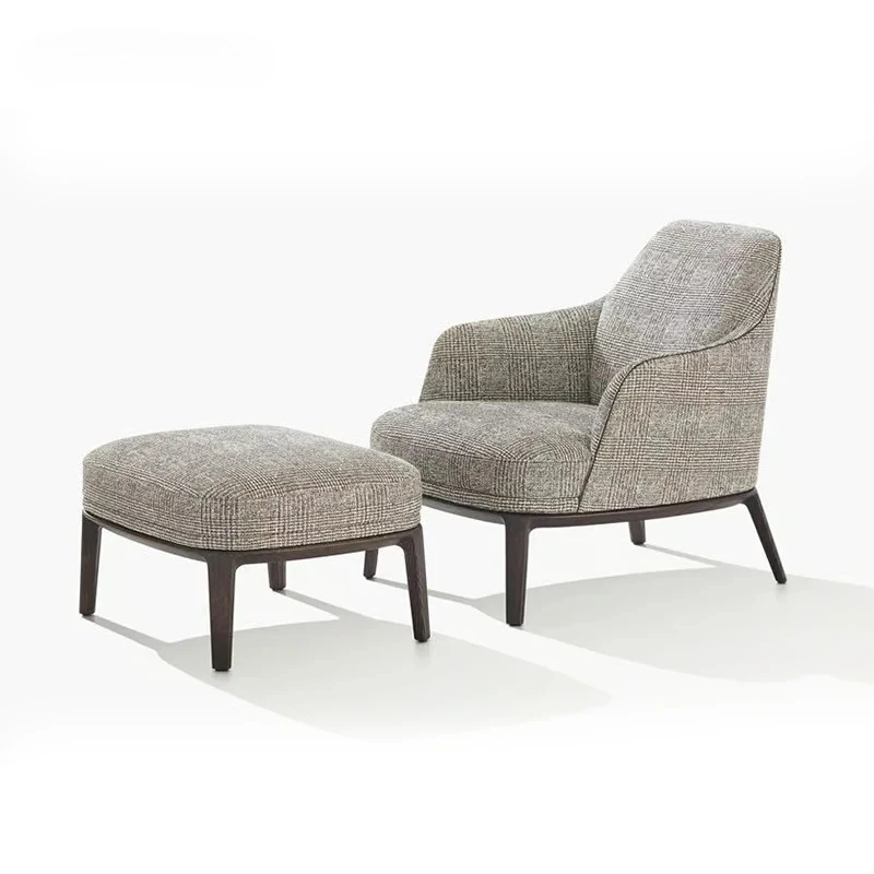 

Italian Leather And Fabric Leisure Sofa Chair For Dining For Hotel Front Desk Coffee Shop Living Room Rest Chair