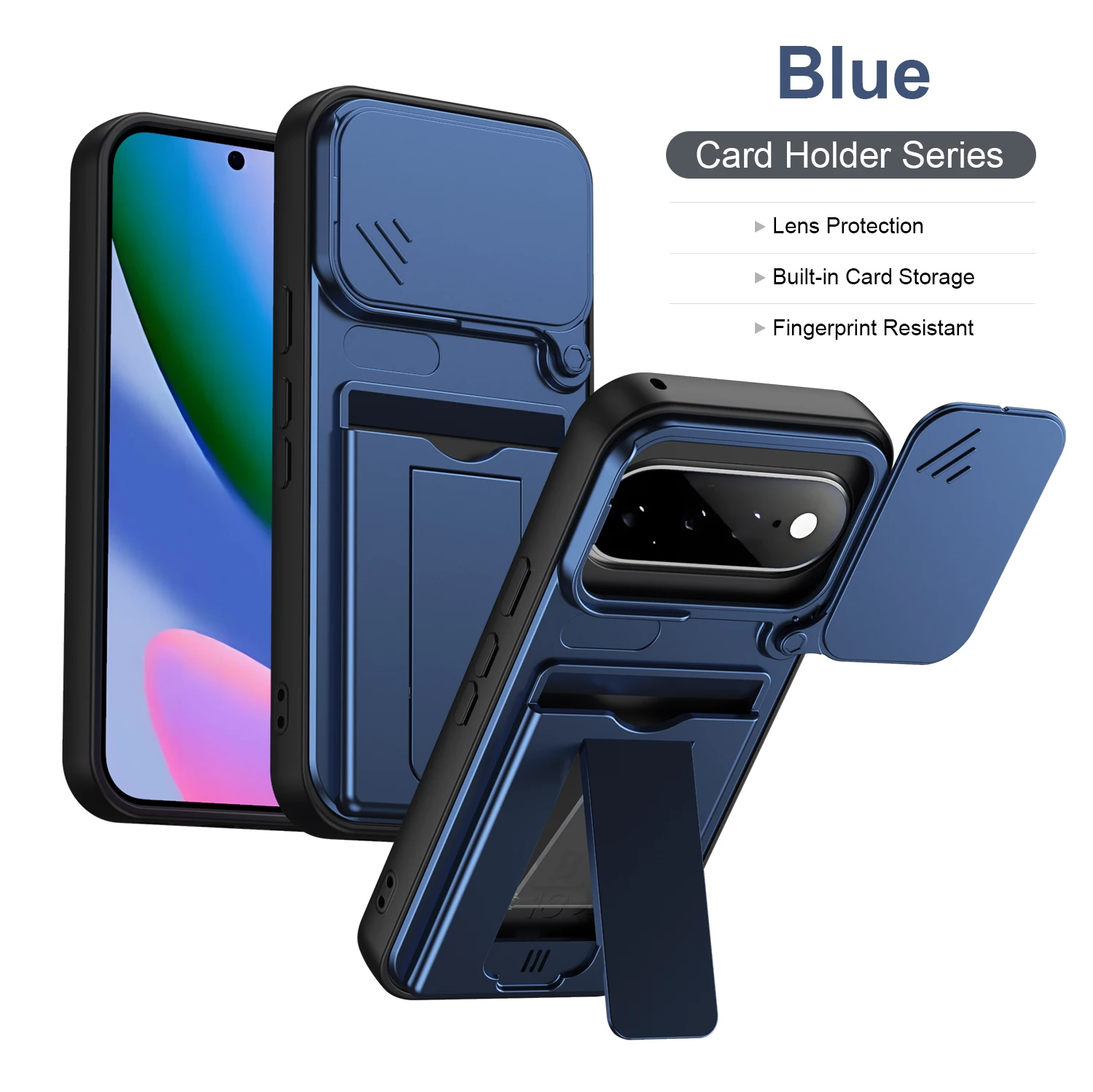 Slide Camera Armor Wallet Case For Google Pixel 11 10 Pro XL 5G Shockproof Anti-drop Card Holder Phone Kickstand Protective Case