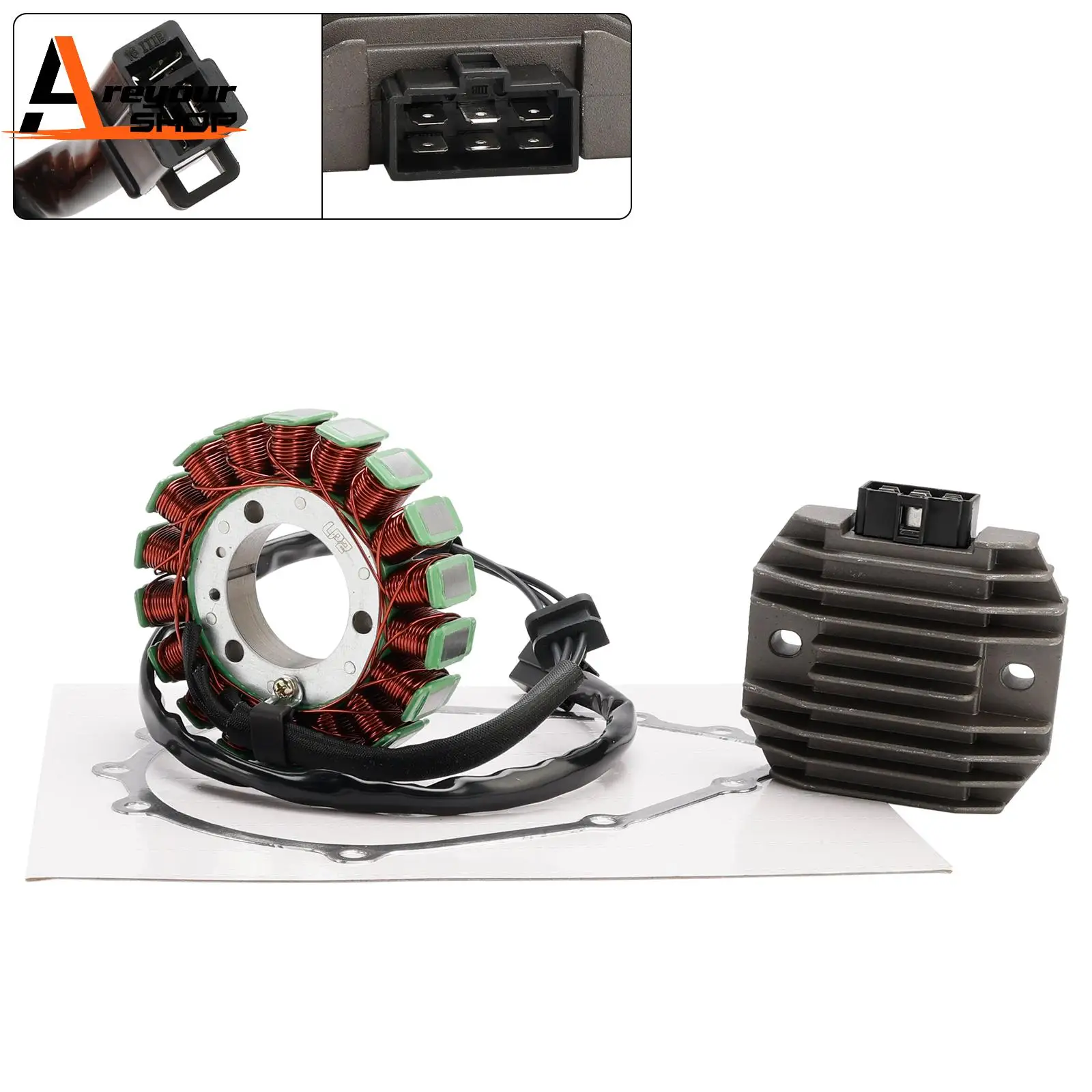 

Magneto Coil Stator Regulator Gasket for Kawasaki ZX-6R ZX6R ZX 600 F 1995-1997