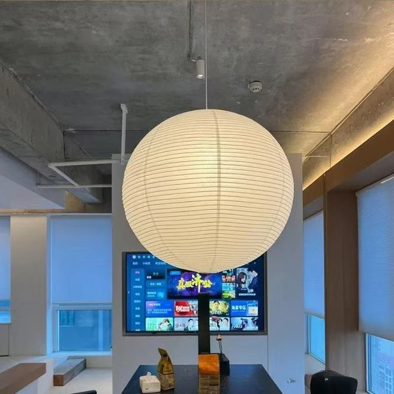 

Noguchi Yui Rice Paper Pendant Lights Lantern Wabi Sabi Style Restaurant Homestay Foyer Atmosphere Ball White Paper Hanging Lamp