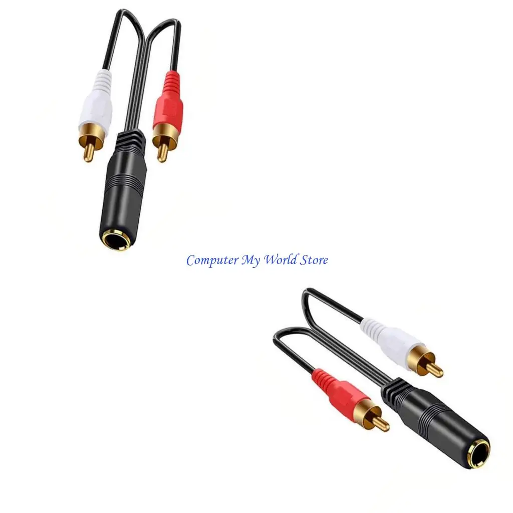 

Золотое покрытие от 6,35 мм женского до 2RCA Мужское кабель аудио -разветвителя от 1/4 дюйма до 2RCA провода