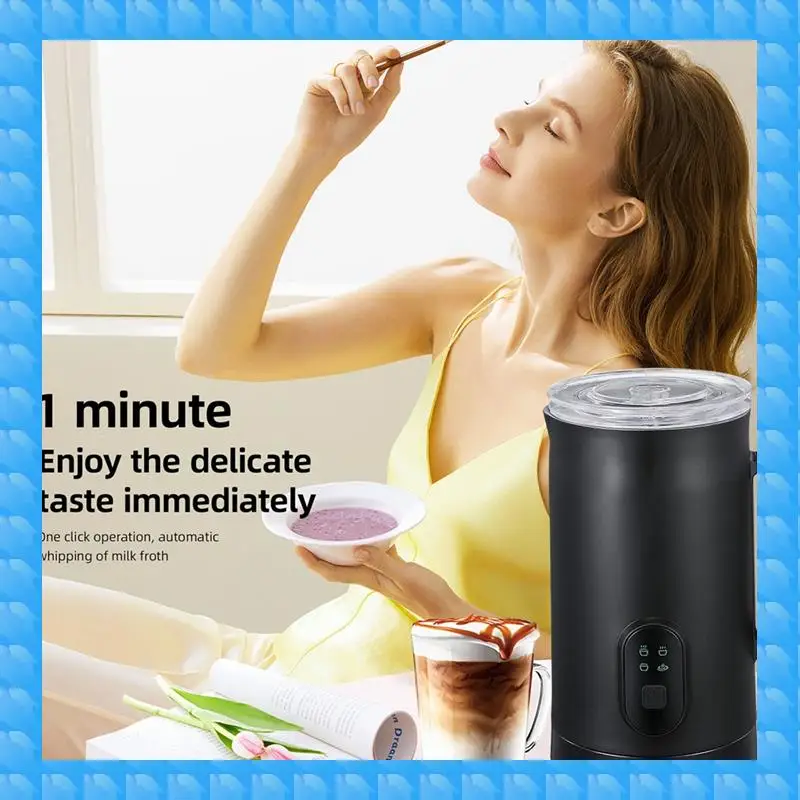 

ETRT 4-In-1 Electric Milk Frother 400W 590Ml Hot And Cold Milk Foamer Silent Operation Stainless Steel Milk Steamer EU Plug