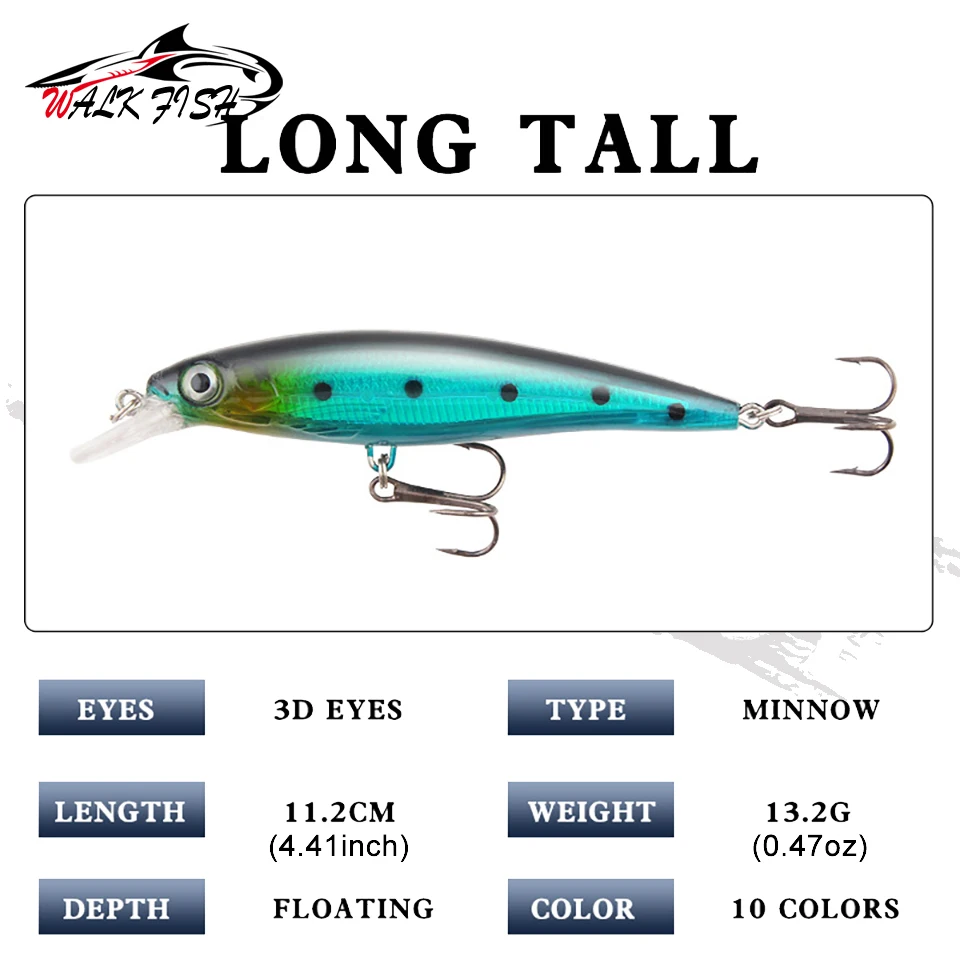 Señuelos Minnow flotantes para trucha Walk Fish – estilo clásico - imagen 3