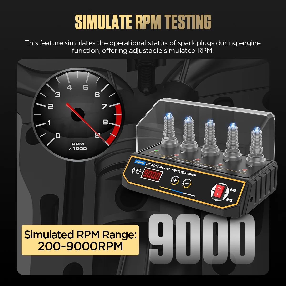 Hot Sales Autool SPT360 110V 220V 5 Plug Hole LCD Display Adjustable Comparison Test Car Spark Plug Tester