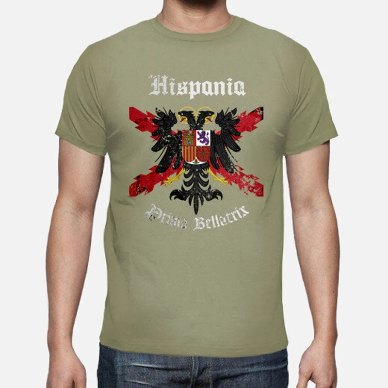 Hispania. First Bellatrix. Spanish Cross of Burgundy Eagle Badge T Shirt. Short Sleeve 100% Cotton Casual T-shirts Loose Top New