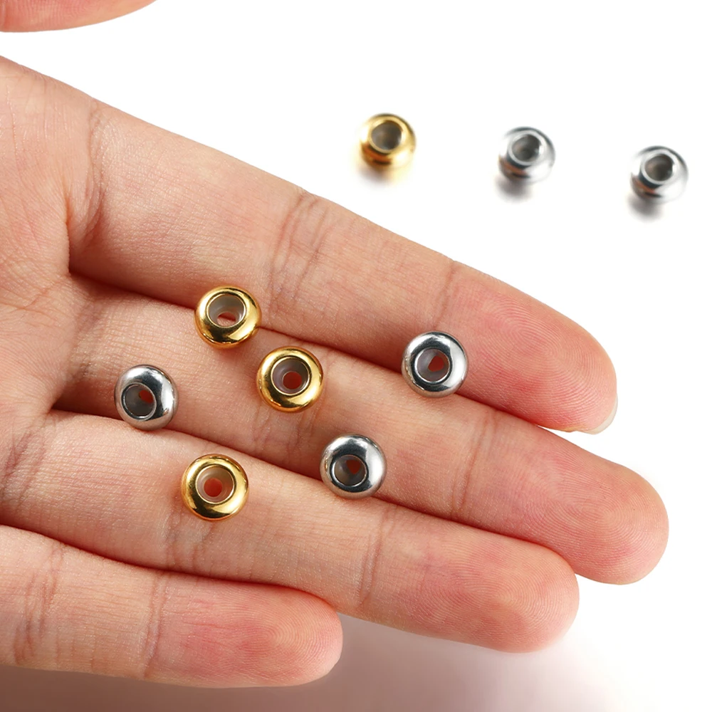 10pcs 6/7/8/10mm Stainless Steel Adjustment Beads with Non-slip Silicone Ring Positioning Beads for DIY Bracelet Jewelry Making image 6