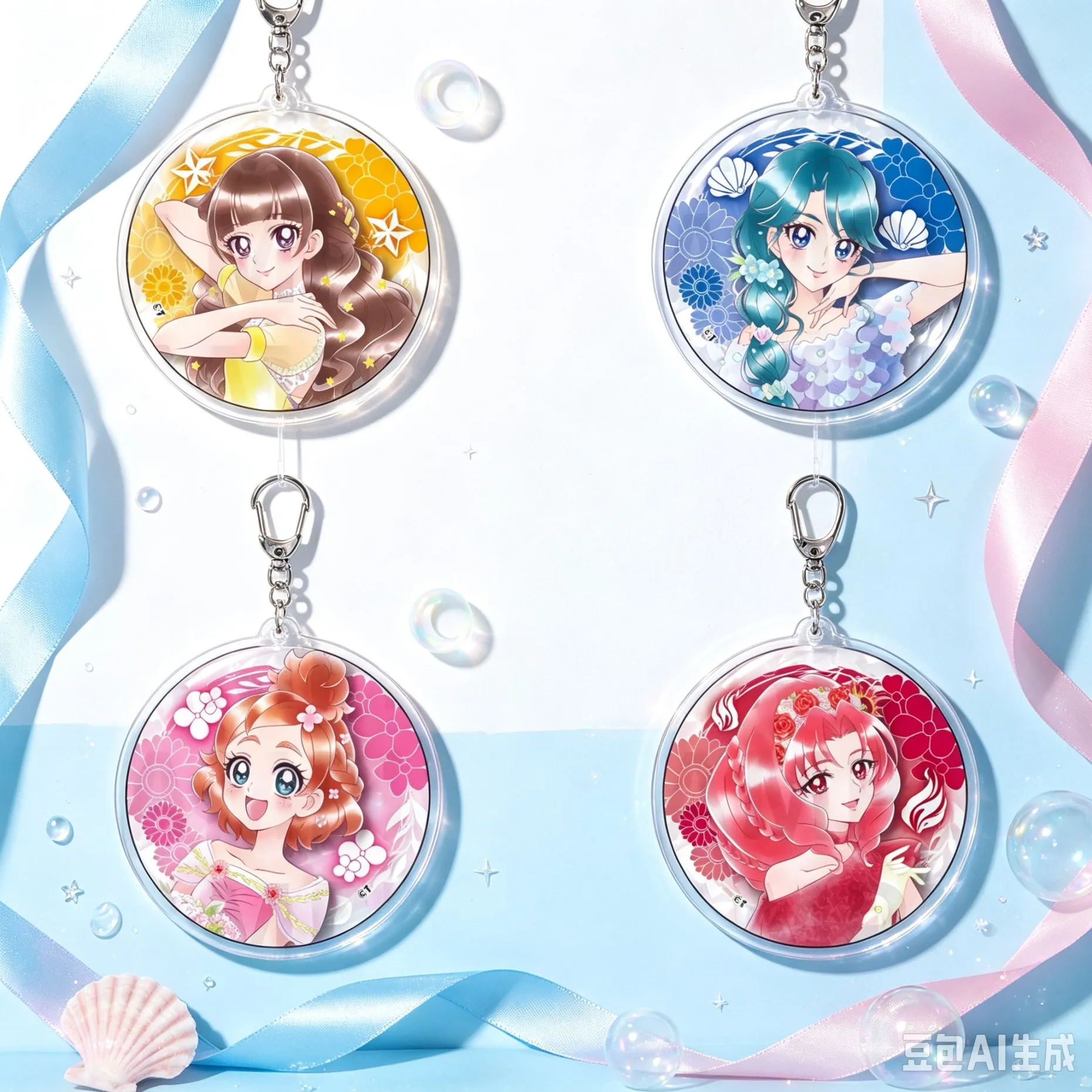 Classic 6cm Anime Go! Princess Pretty Cure Acrylic Stand Figure Display Anime Keychain Goods Desk Decoration Ornament Accesorios