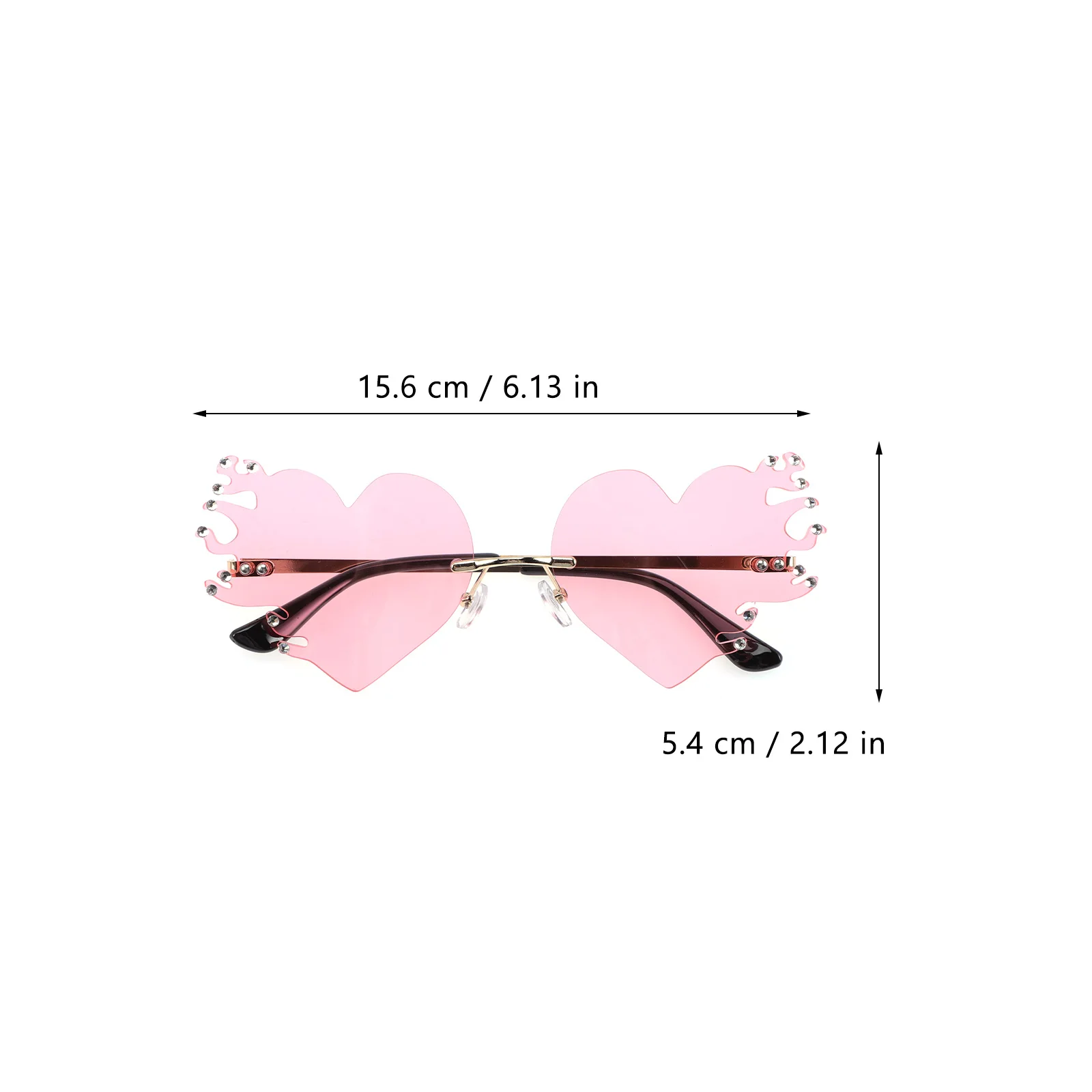 

Heart Shaped Sunglasses Flame Frameless Eyeglasses Party Supplies Accessories Lightweight Compact Outdoor Christmas