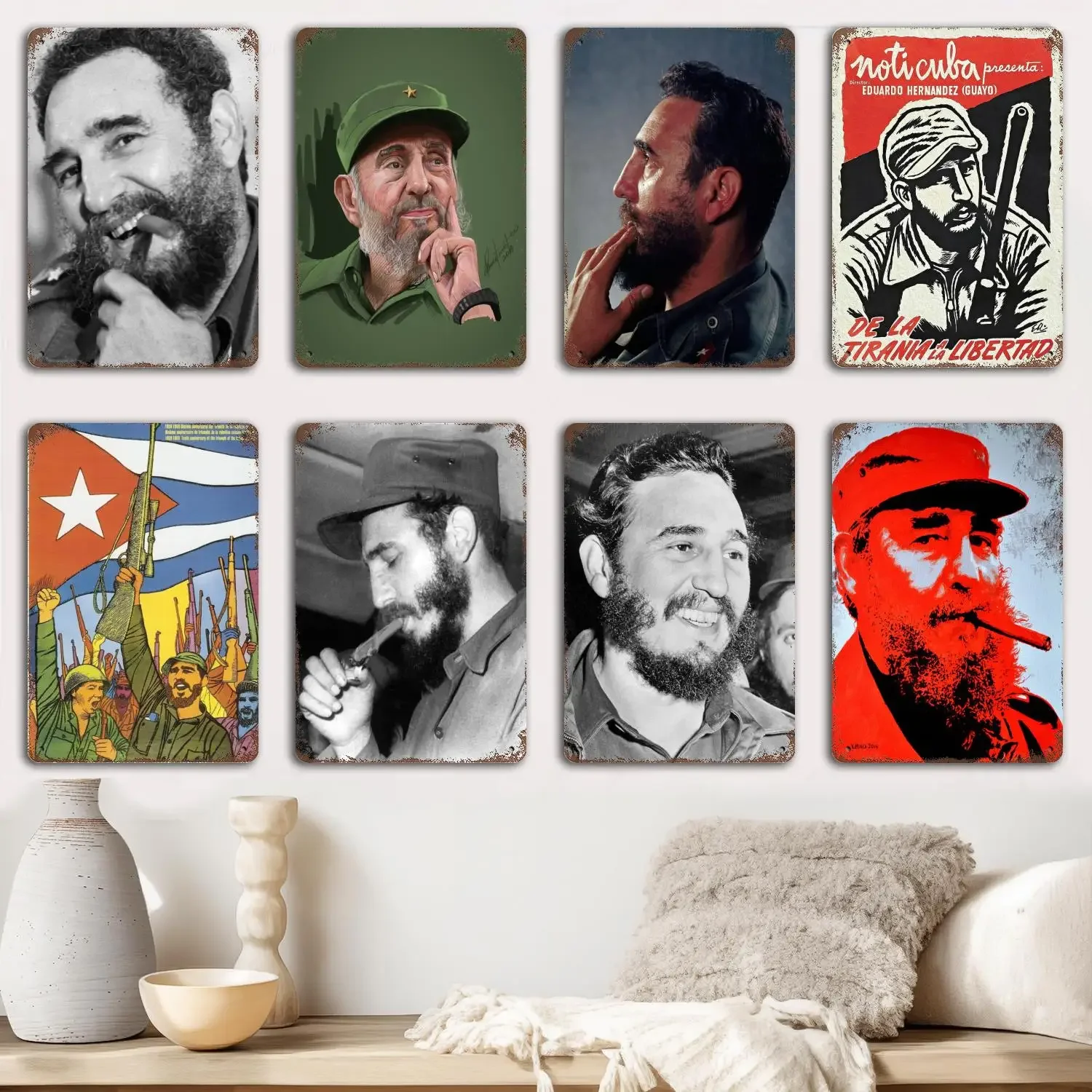 fidel castro Metal Signs wall decor Vintage Tin Signs Captain Metal Poster Decor for Bar Pub Club Wall Decoration