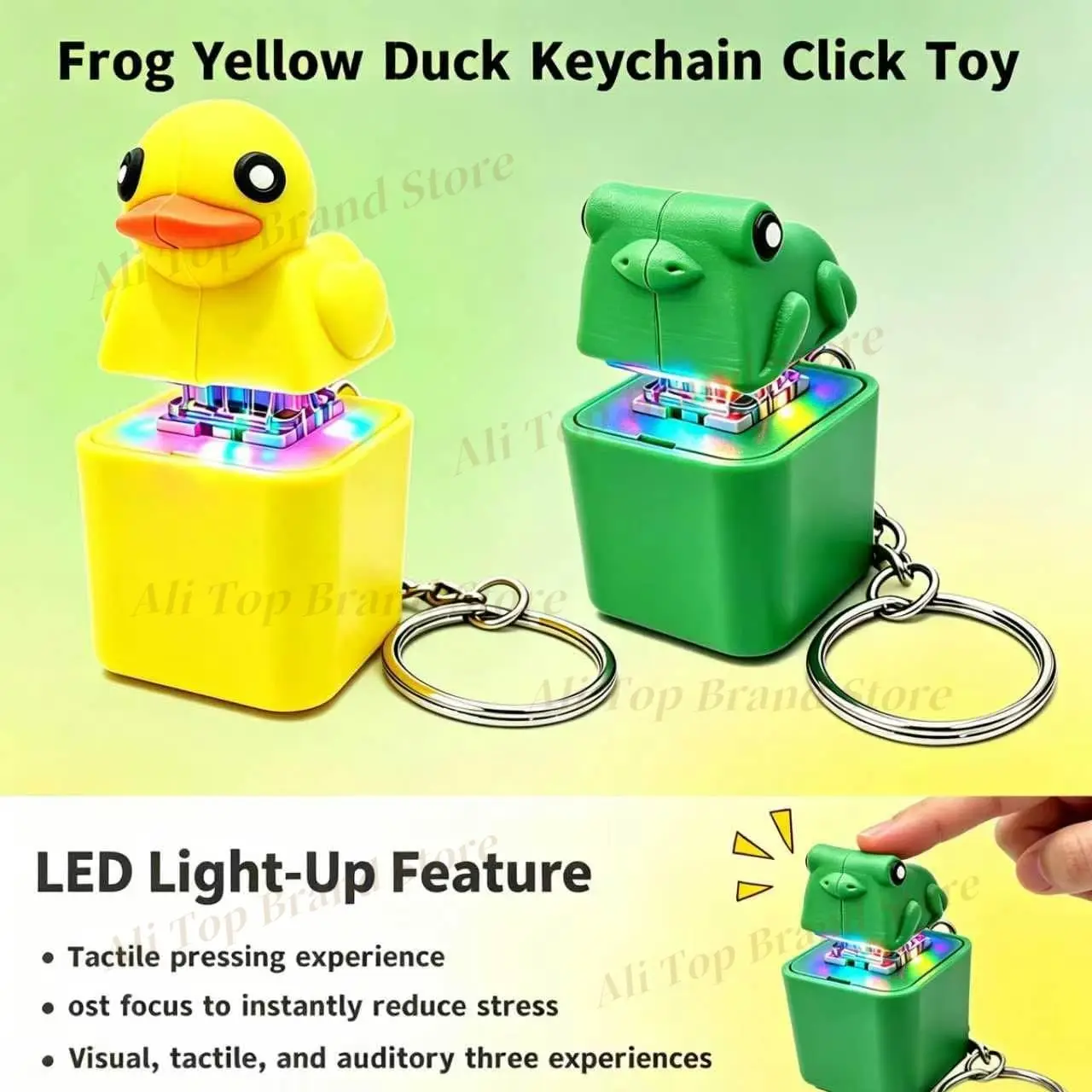 Frog Seagull Mine Button Keychain,Seagull Mine Keychain with Sound,Rechargeable Noise Maker ,Fidget Toy for Stress Relief view 5
