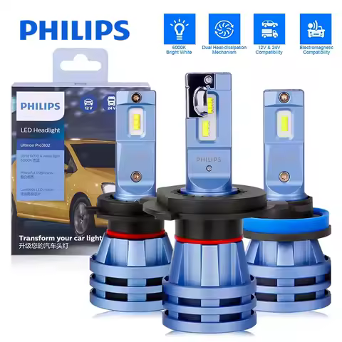Philips Ultinon Pro3102 H7 H4 LED Headlights H8 H9 H11 9012 Hir2 9005 9006 HB3 HB4 Canbus No Error 12V 24V For Car Truck 6000K