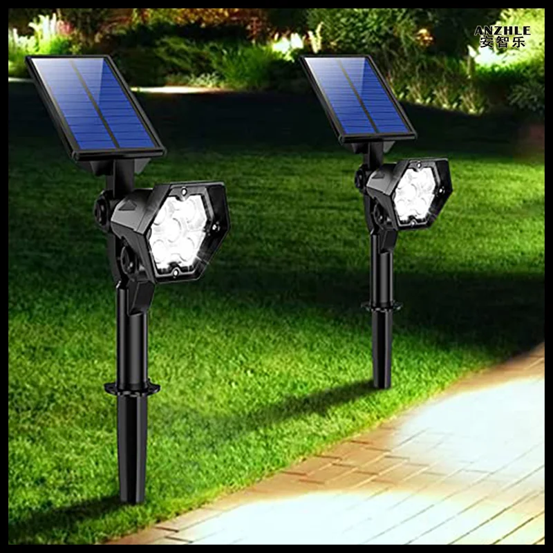 Solar Powered Outdoor LED Lights with IP65 Waterproof Rating Suitable for Garden Courtyard and Lawn Spotlights