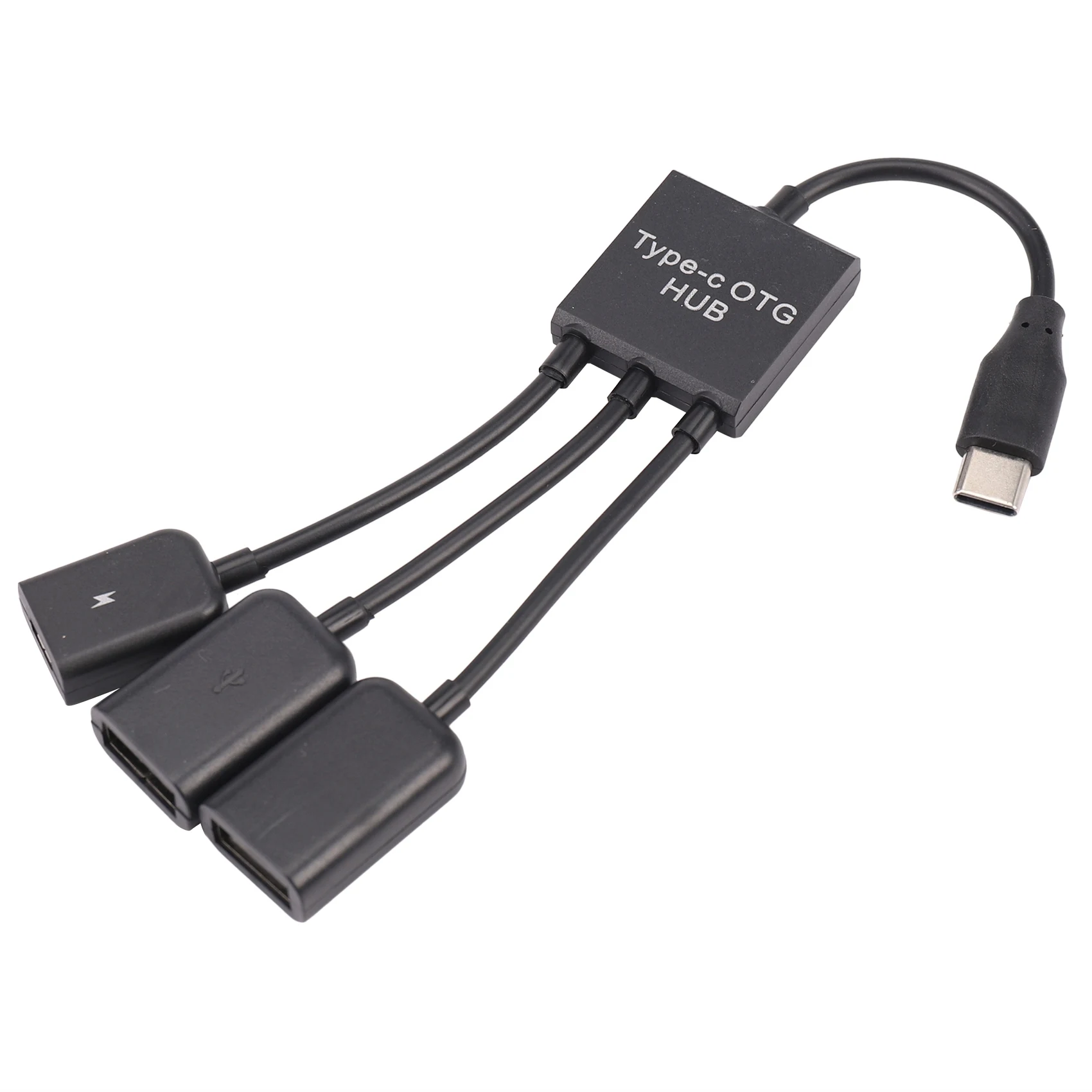 

USB 3.1 Type C Male to 2 Dual USB A 2.0 Female + Micro-USB Female 3 in 1 OTG HUB