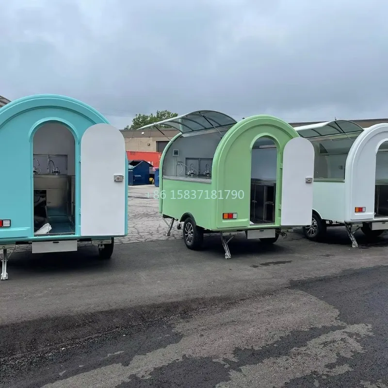 Ice Cream Cart Food Truck Concession Mobile Restaurant Food Trailer Full Equipped Mobile Kitchen Fast Food Cart Truck for Canada