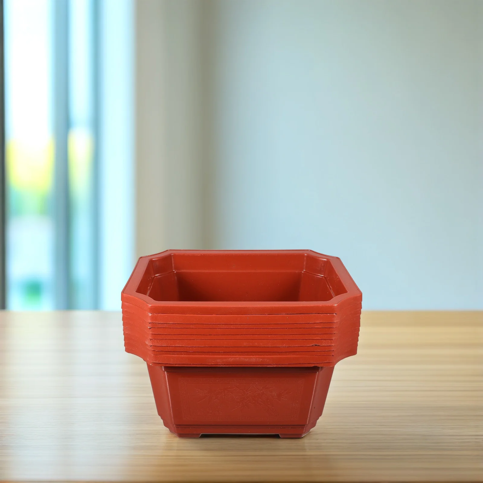 

10Pcs Rectangular Planter Ornament Thickened Bonsai Flowerpot Reusable Plastic Gardening Container for Indoor Outdoor Plants