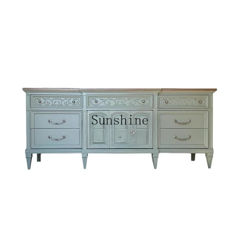 

French retro chest solid wood entrance cabinet living room bedroom