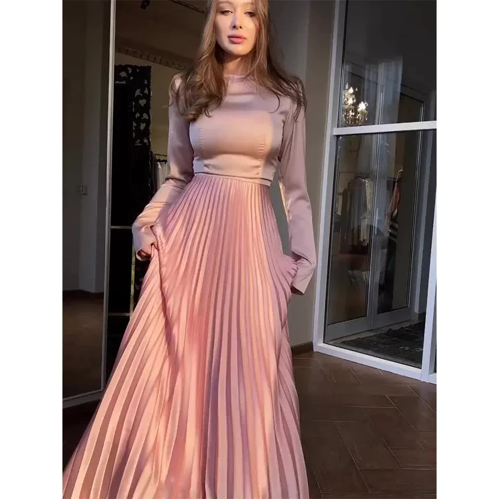 Elegant Pleated Long Dress and Shawl  Two Piece Set For Women Female Dresses Elegant Evening Dresses Female Party Club Vestidos