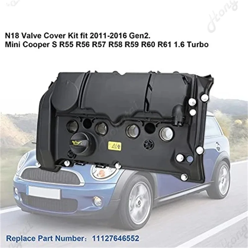 11127646552  11127603390 Engine Valve Cover Cylinder For 2011-2016 Mini Cooper S L4 1.6L R55 R56 R57 R58 R59 R60 R61