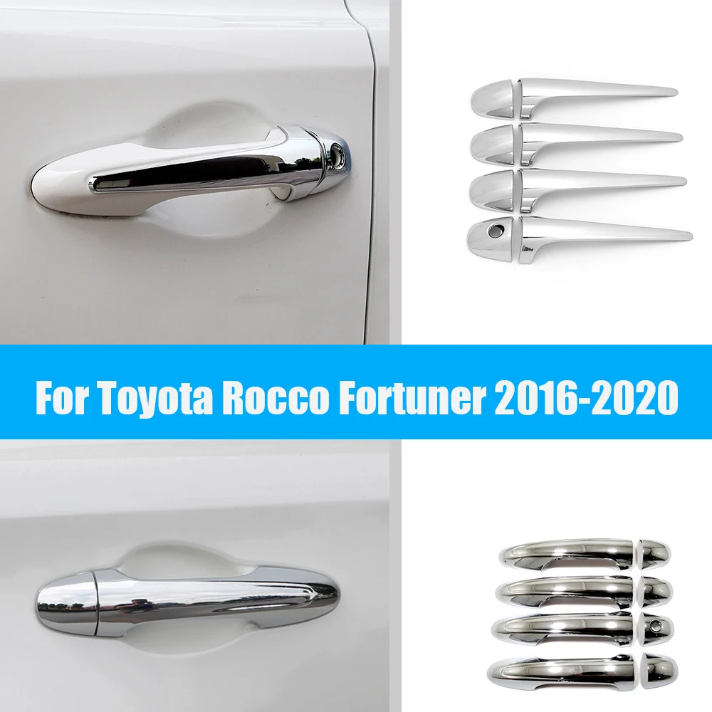 

For Toyota Rocco Fortuner Innova Hilux Revo 2016-2020 ABS Chrome Car door protector Handle Decoration cover Trim Car accessories