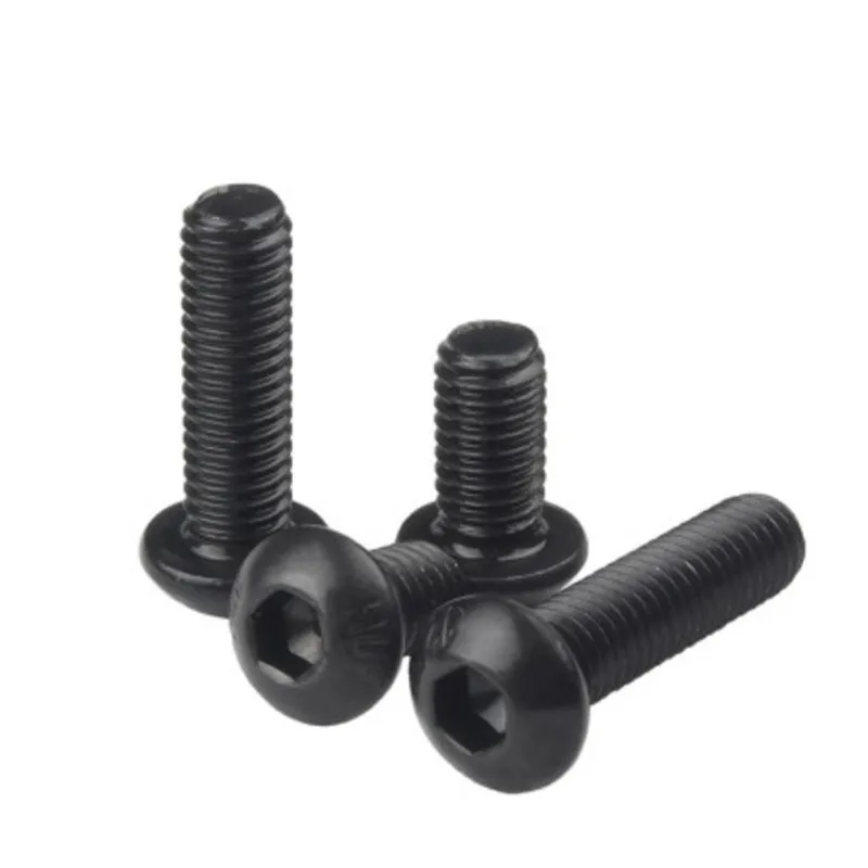 10pcs-100pcs M1.6 M2 M2.5 M3 M4 M5 M6 304 A2-70 Stainless Steel Black grade 10.9 ISO7380 Hexagon Hex Socket Button Head Screw