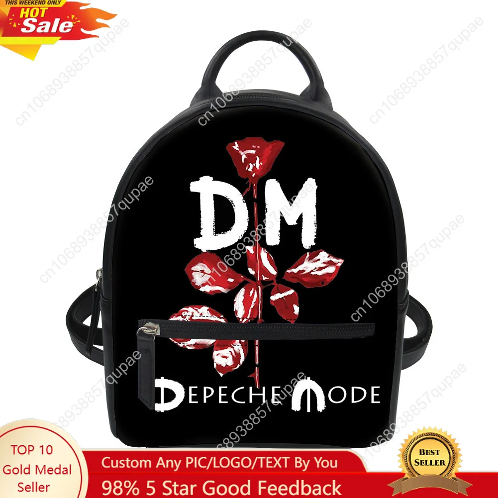 

Depeche Rock Band Custom Backpack Purse Women Carter Schoolbags Double Shoulder Bag Mini Daypack Leather Travel Bag