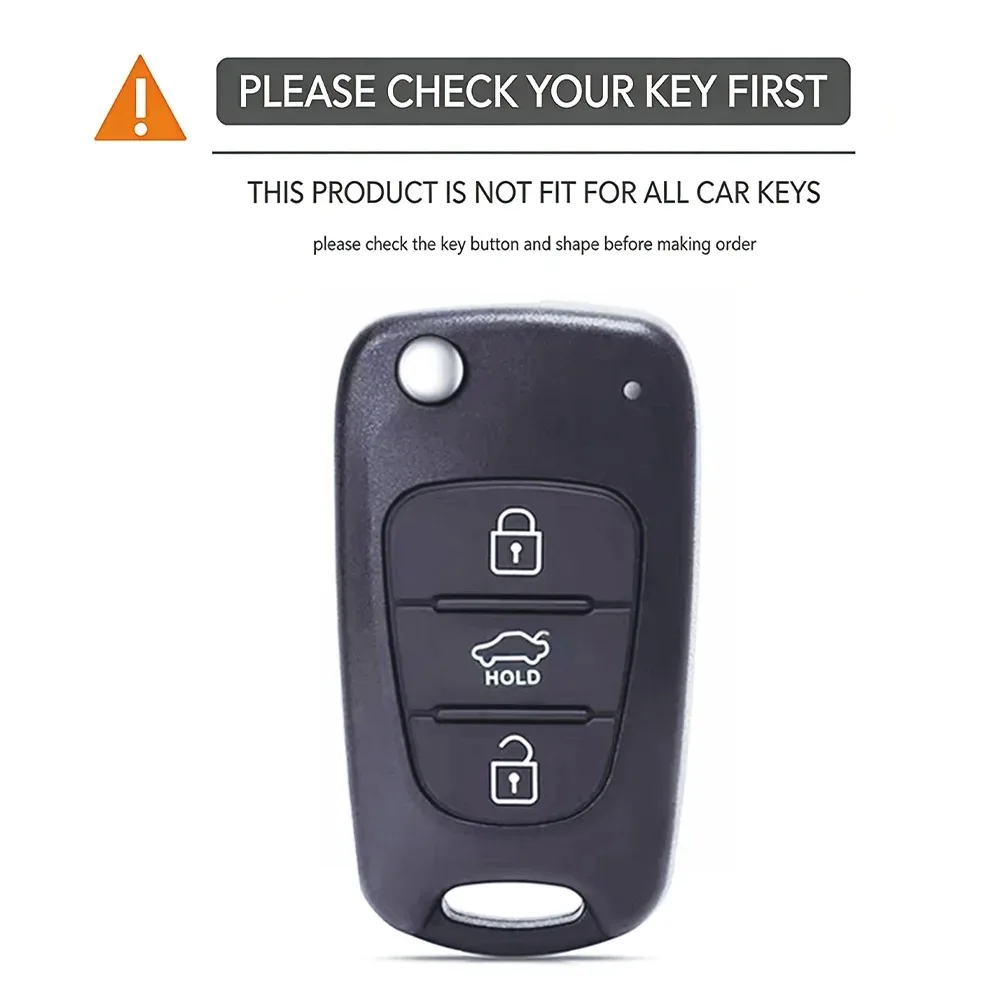 For Hyundai I10 I20 Ix20 I30 Ix35 Kia Ceed Soul Sportage Venga Remote Flip Key Fob Case Cover With Keychain Durable - view 5