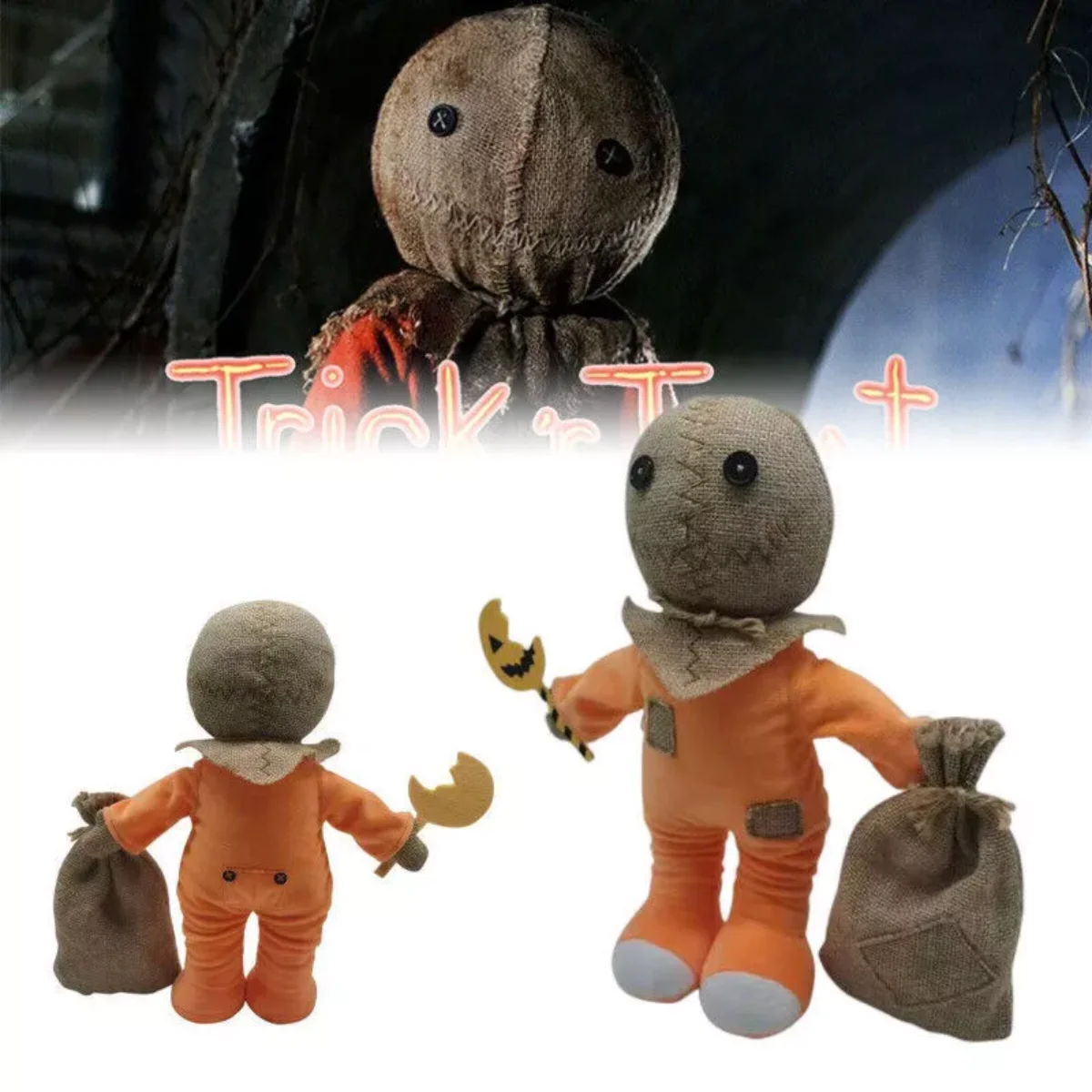 2Styles Trick Treat 'r Sam Plush Toys Halloween Pumpkin Man Doll Stuffed Cute Gift Plushies Fans Boys Kids Gifts Halloween Decor