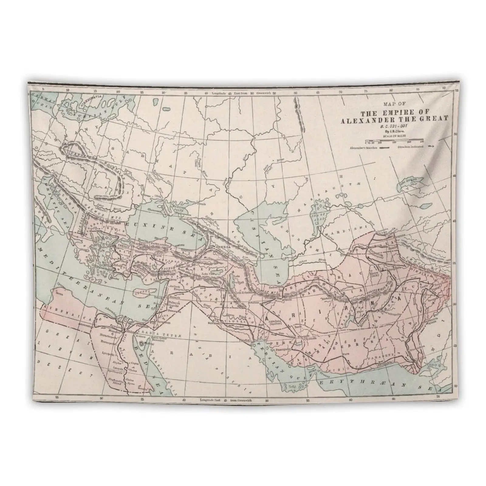 

Alexander The Great Empire Vintage Map (1901) Tapestry Bed Room Decoration Wall Tapestries Tapestry