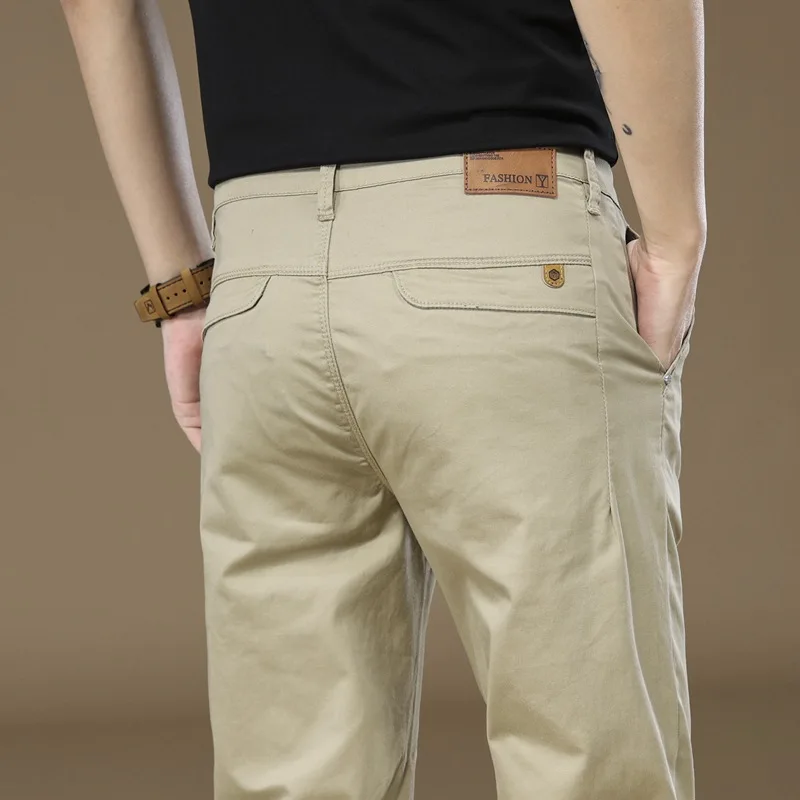 2024 Autumn New Men\'s Pants 97%Cotton Solid Color Work Wear Casual Pant Wide Korean Y2k Clothing Jogger Cargo Trousers Male