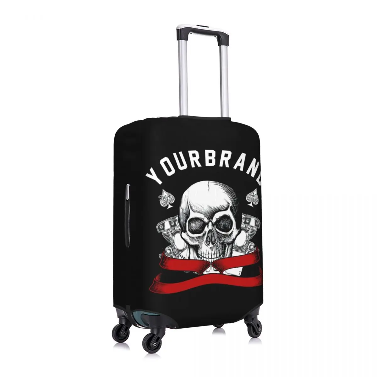 Skull With Machine Hand Drawing Vector Print Luggage Protective Dust Covers Elastic Waterproof 18-32inch Suitcase Cover