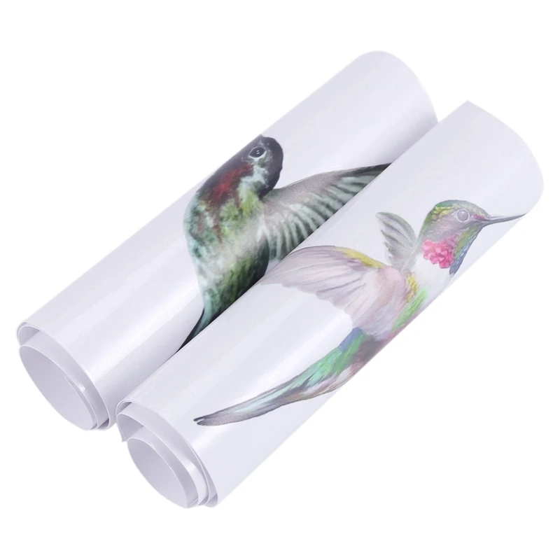 2X 8 Large Beautiful Humming Bird Static Cling Window Stickers Hummingbird Anti Collision Bird Strike Window Stickers