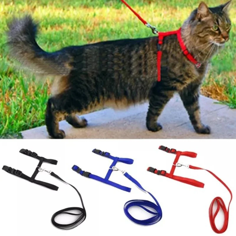 Cat Collar Harness Leash Adjustable Nylon Kitten Halter Collar Pet Traction Puppy Dog Cat Product Pet Harness Belt