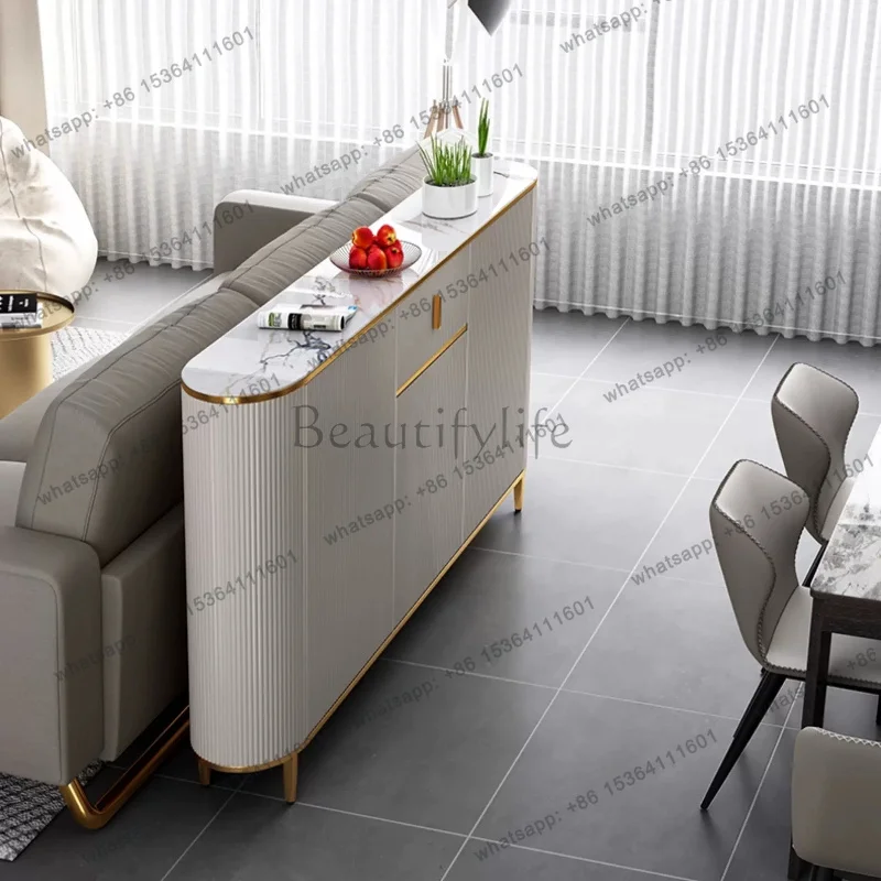 LDLuxury Ultra Thin Living Room Cabinets Simple Rock Slab Locker Sideboard Cabinets Beauty Storage   Furniture