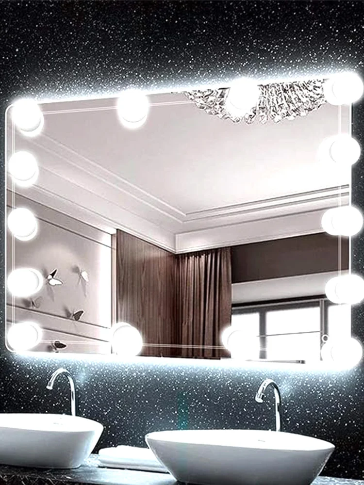 10 bulb mirror headlight LED makeup light rotating winding dimming color matching makeup mirror fill light dressing table