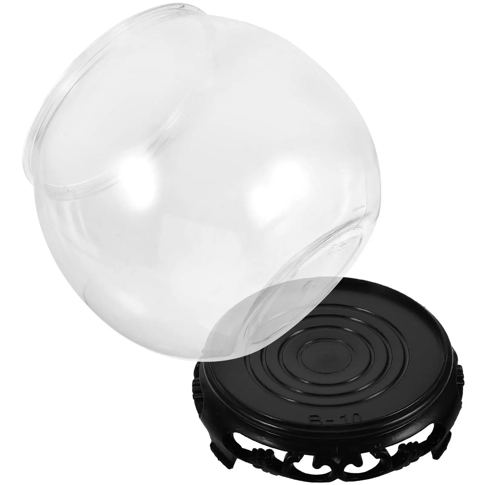 

2pcs Plastic Fish Tank Globe Desk Decor Transparent 110C Office Vase Landscape Small Container Adornment Tabletop