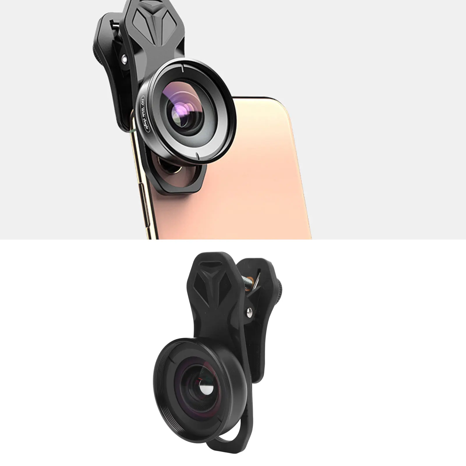 

Phone Clip On Wide Angle Lens F1.8 Aperture Black Phone Camera Lens 3-5 Layer Coating Compact Sturdy for Dual Lens Single Lens