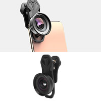 Phone Clip On Wide Angle Lens F1.8 Aperture Black Phone Camera Lens 3-5 Layer Coating Compact Sturdy for Dual Lens Single Lens