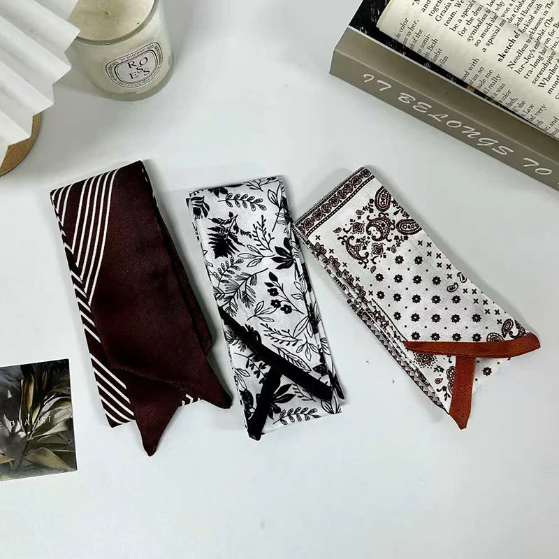 2025 New Arrival Luxury Women Summer Hair Skinny Silk Scarf Paisley Printing Lady Bag Tie Ribbon Foulard Kerchief Headband - view 2