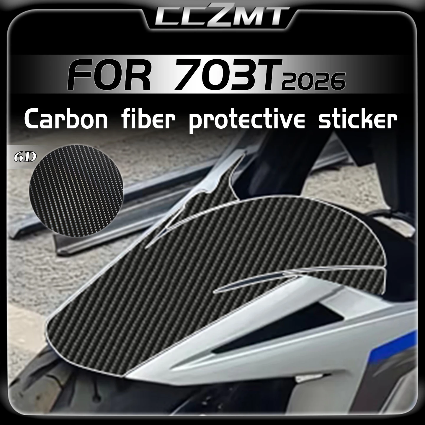 

For ZONTES 703T 703 t 2026 6D Carbon fiber decorative stickers motorcycle fuel tank stickers body film modification accessories