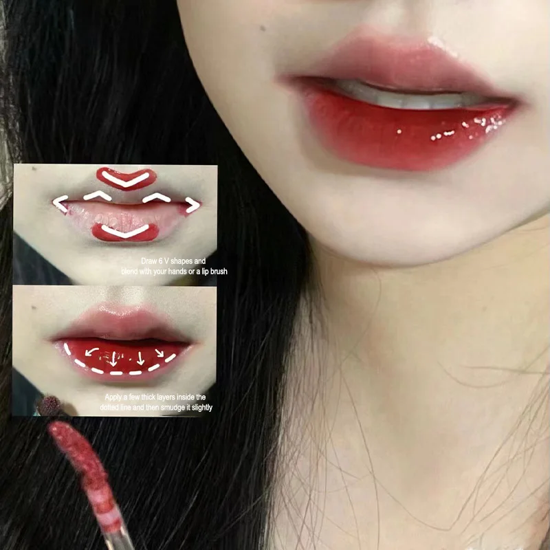 ملمع شفاه يدوم طويلاً للنساء ، صبغة شفاه بخلاصة ترطيب ، ملمع شفاه عالي اللمعان ، سمنة شفاه Pout ، لون أحادي اللون