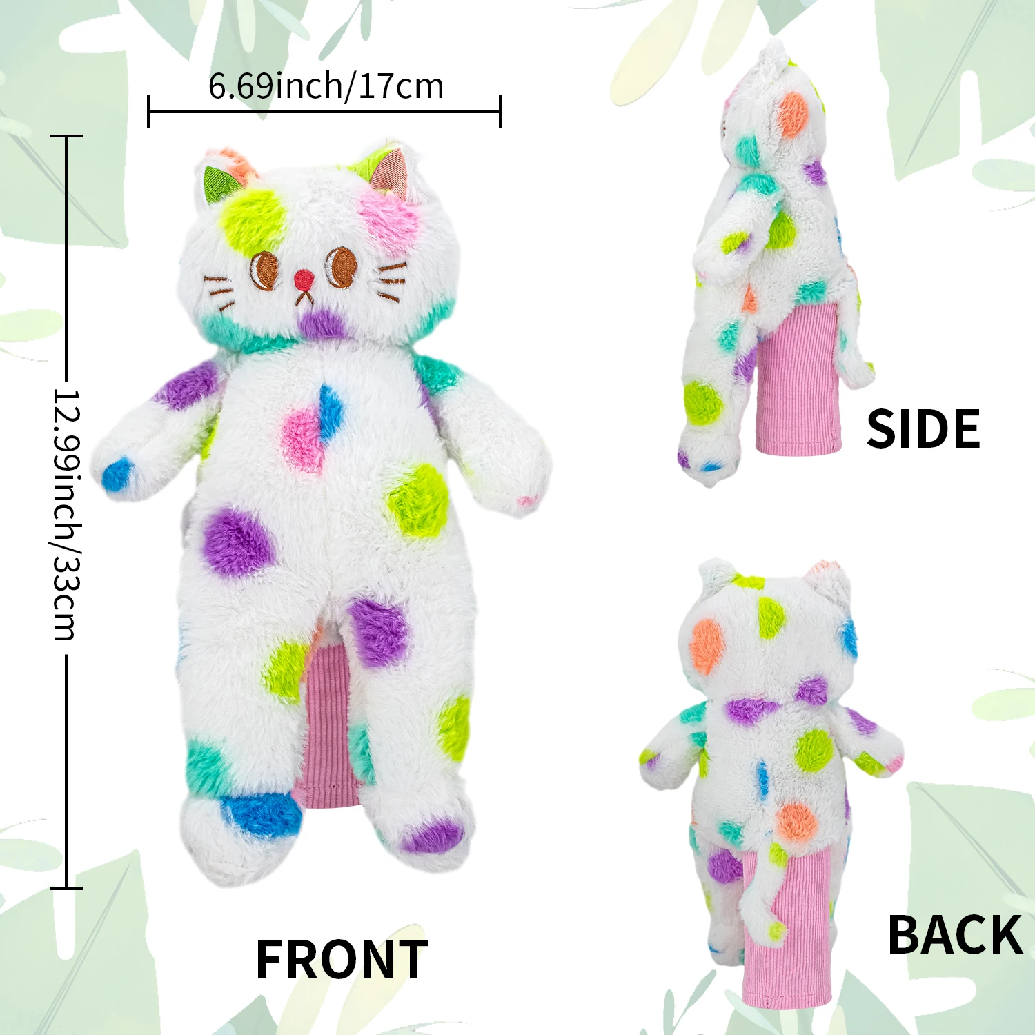 1PC Rainbow Polka Dot Cat Plush Golf Wood Headcover Medium Size Cartoon Doll Golf Club Head Cover Protector Golf Accessories view 6