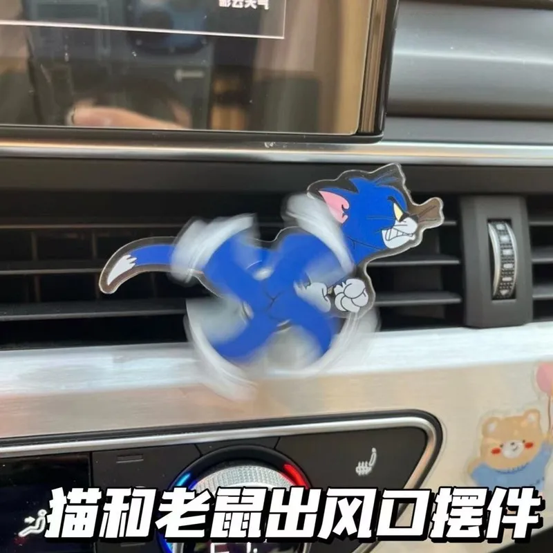 Neue Kawali Tom Und Jerry Cartoon Auto Air Outlet Dekoration Klimaanlage Acryl Zubehör Clip Drehbare Spielzeug Kinder Gif