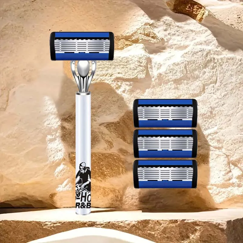 شفرة حلاقة كلاسيكية فاخرة، شفرة حادة، مقبض مضاد للانزلاق، حلاقة آمنة وناعمة وغير مؤلمة. هدية مثالية للمهرجانات #3